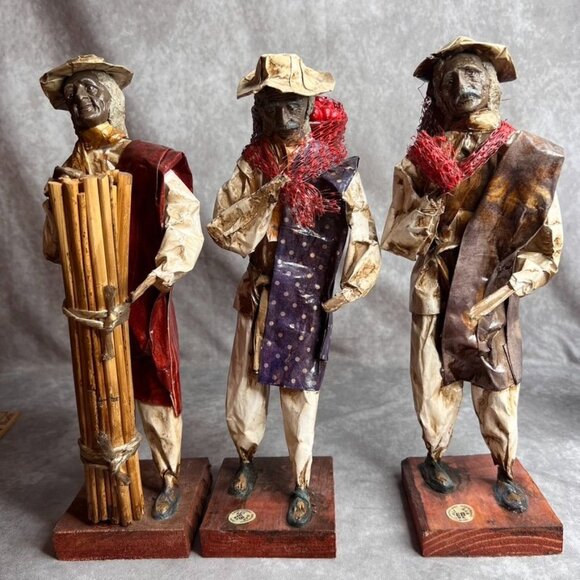 Handcrafted Paper Mache Mexican Folk Art Figurines Set Of 6 Made In Mexico READ - Picture 2 of 16